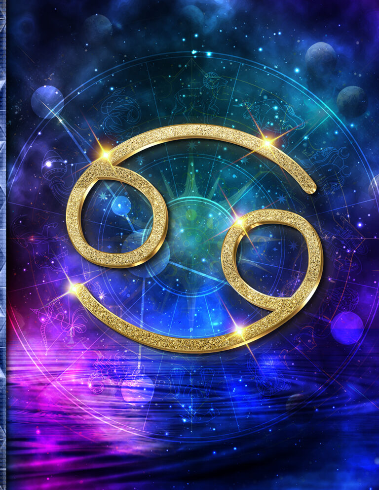 Cancer’s Cosmic Journal: Numerology-Driven Inspiration, Blending Blank Canvas with Daily Affirmations, Wrapped in a Unique Water Sign Embrace of Abstract Art, Symbol, and Constellation