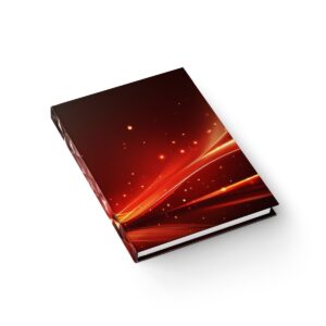 Digital Surge: Navigating the Red Wave of Abstraction - Hardcover Ruled Line Journal