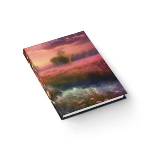 Enchanted Ebb: Dreamscape of a Pink Fantasy Field - Hardcover Ruled Line Journal