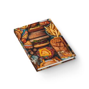 Indulgence Illustrated: A Visual Feast of Junk Food Delights - Hardcover Ruled Line Journal
