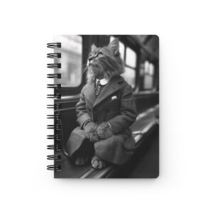 Commuter Cat Chronicles: Reflective Journeys in Black and White - Spiral Bound Journal