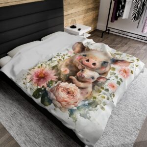 Piggies - Velveteen Plush Blanket