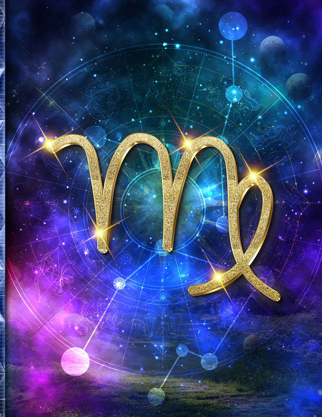 Virgo Visions: Journey of Numerology-Inspired Reflections, Featuring Daily Affirmations and Abstract Cosmic Artistry for the Grounded Soul