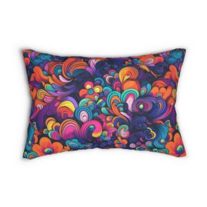 Abstract Hooya Spun Polyester Lumbar Pillow