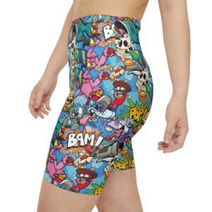 Vibrant Cartoon Menagerie Women's Workout Shorts
