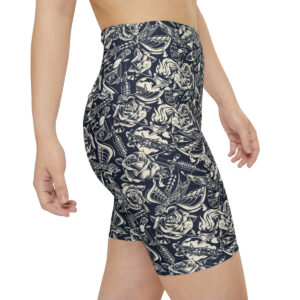 Inked, Artistic, Bold Duotone Women's Workout Shorts